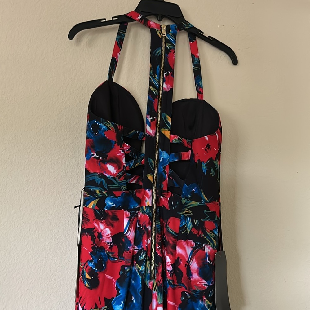 NWT Bebe x Naven Floral Halter Crisscross Jumpsuit 10 - Picture 9 of 10